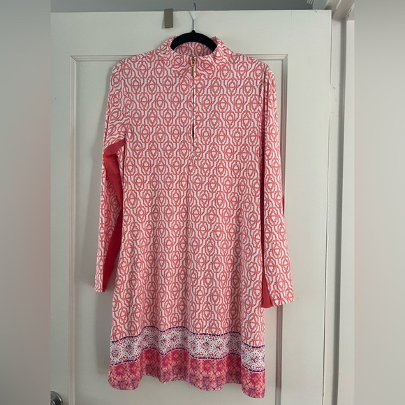 NWT CABANA LIFE CORAL SHIFT DRESS LARGE - Picture 1 of 3